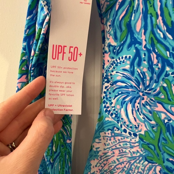 Lilly Pulitzer Nayte Rashguard Swim Top NWT las olas aqua - Picture 2 of 7